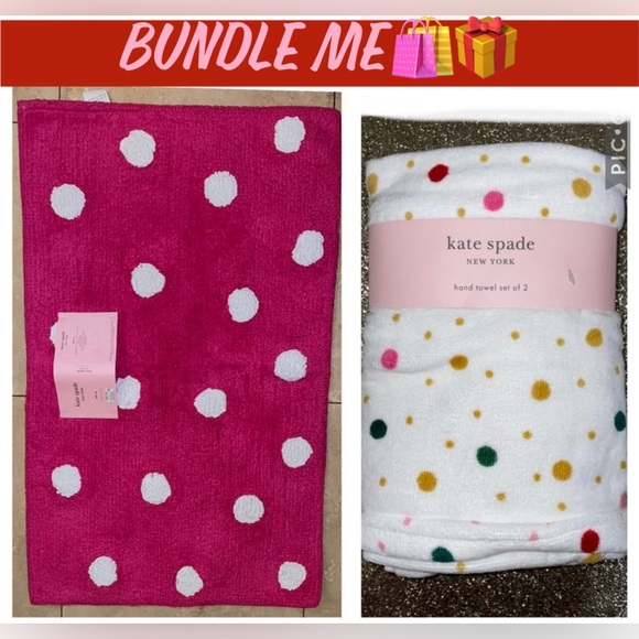 ๐HP๐New! Kate Spade Rainbow Dot Cotton Hand Towels 2 Piece-18โx28โ๐ - Picture 7 of 9